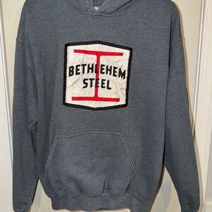 Bethlehem Steel Heather Gray Hoodie size Medium